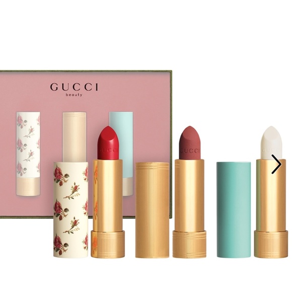 Gucci Other - Gucci Lipstick Set Of 3  - Limited Edition Holiday Lip Gift Set